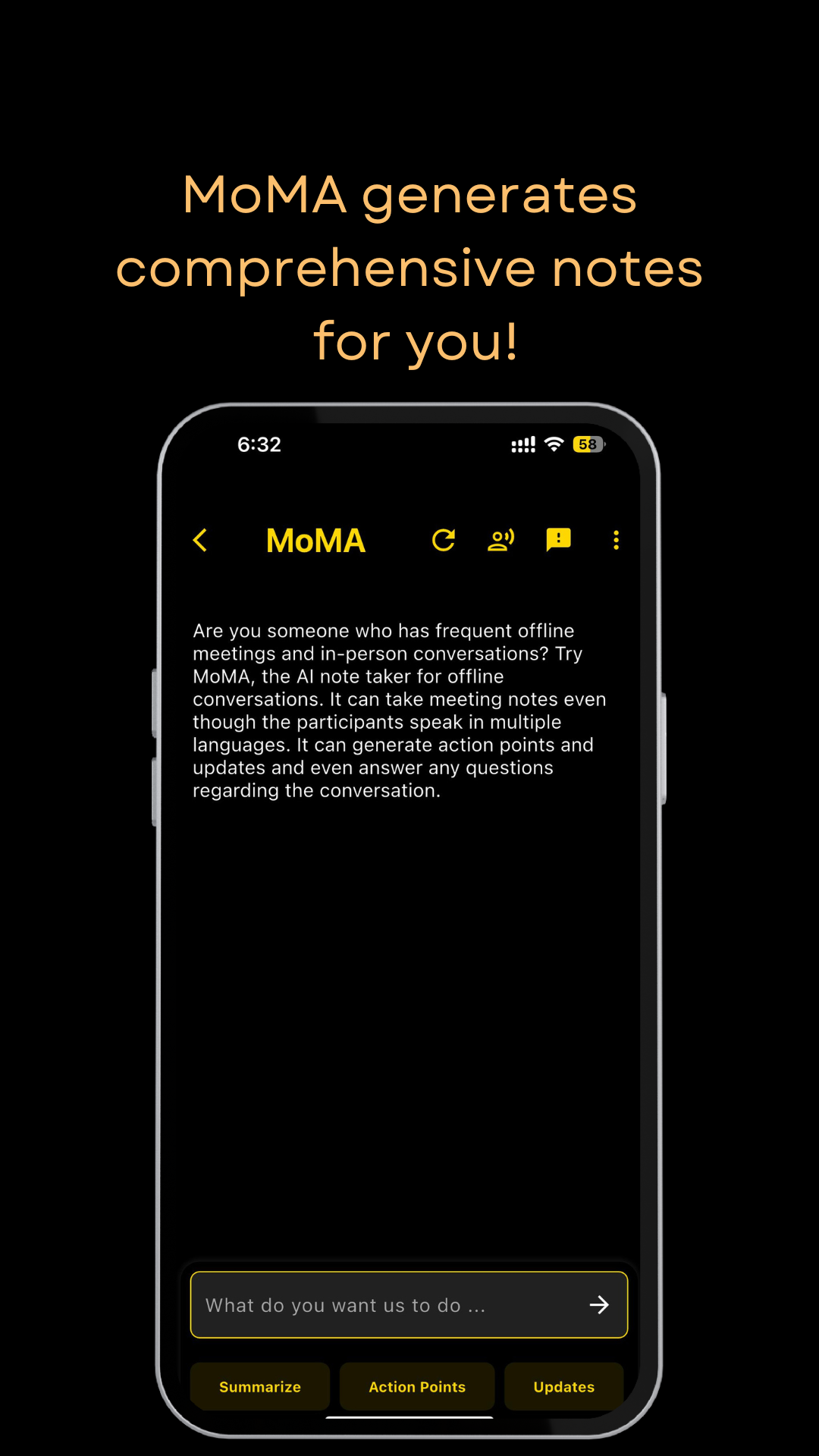 MoMA AI meeting assistant app
